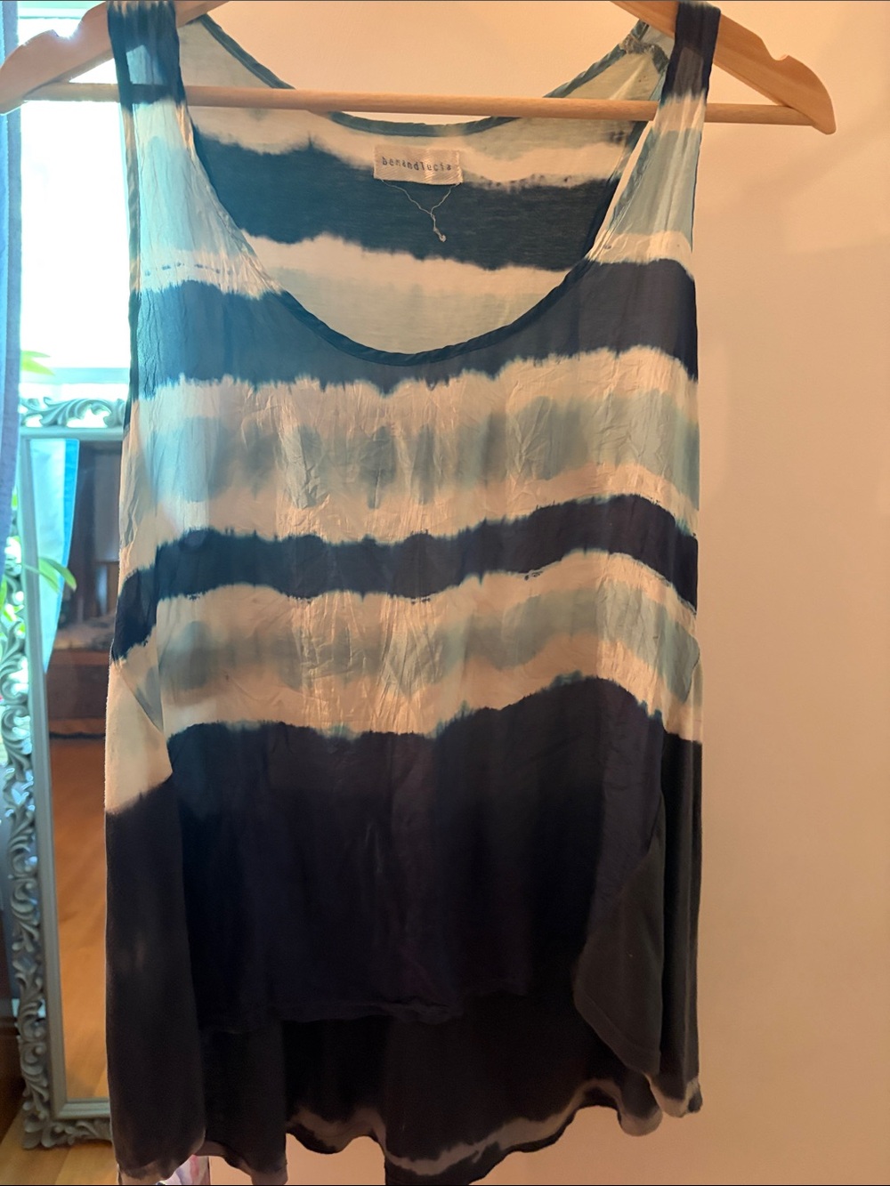 Tie Dyed Blue and White Anthropologie Tank